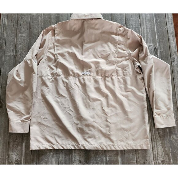HABIT Mens XL Long Sleeve Fishing Shirt Tan UPF 40+ Protection Roll Tab Sleeve - Picture 12 of 12